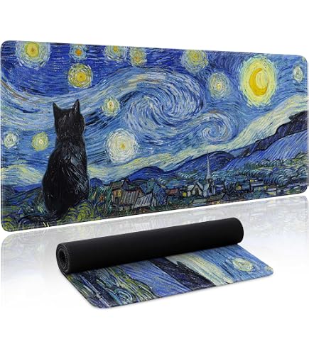 Amazon.com : Van Gogh Starry Night Mouse Pad Extended Large Gaming